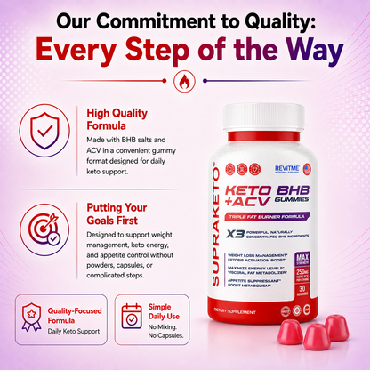 SUPRAKETO Keto BHB + ACV Gummies by RevitMe