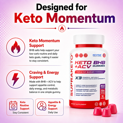 SUPRAKETO Keto BHB + ACV Gummies by RevitMe