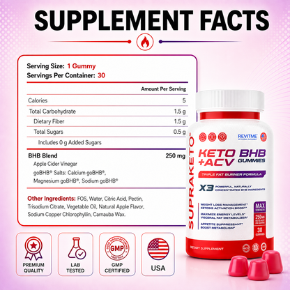 SUPRAKETO Keto BHB + ACV Gummies by RevitMe