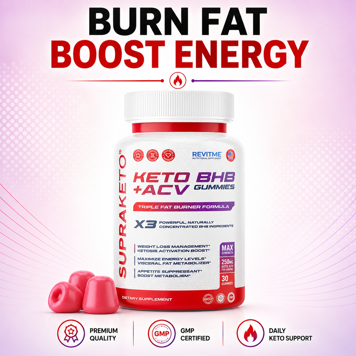 SUPRAKETO Keto BHB + ACV Gummies by RevitMe